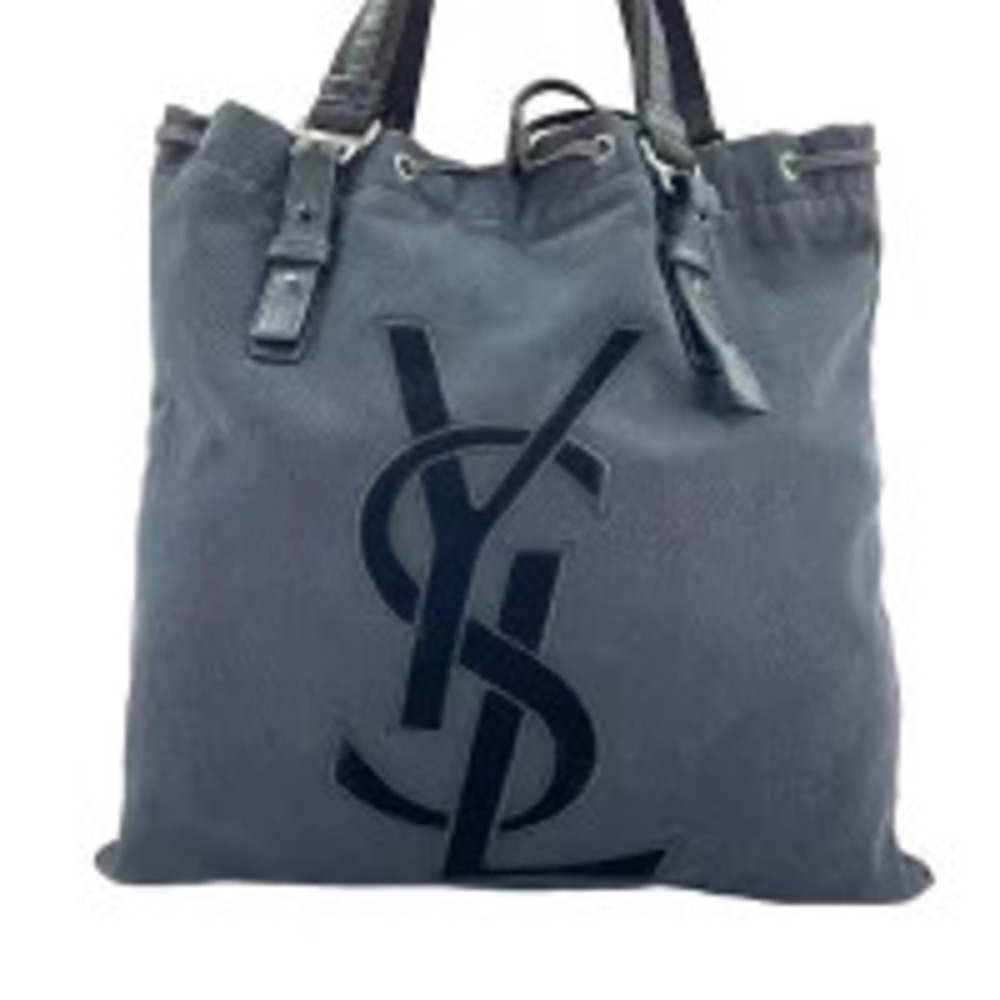 Saint Laurent Yves Canvas Kahala Handbag Black